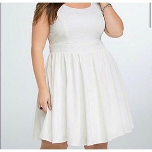Torrid White Floral Skater Dress